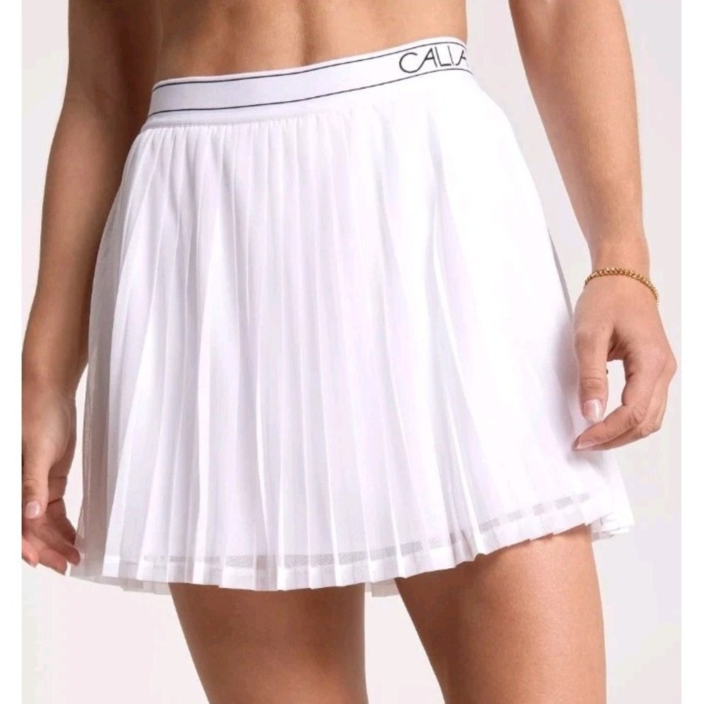 Calia Court Collection Womens White Pleated Athletic Skort Size Small NWT